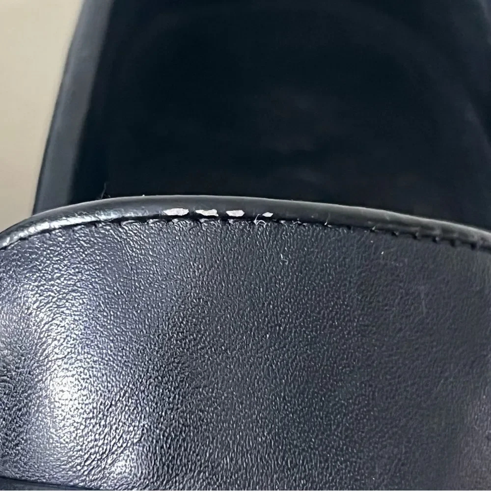 NWOT Austin Reed Men's 43 US 9.5/10 Black Leather Tasseled Penny Loafer